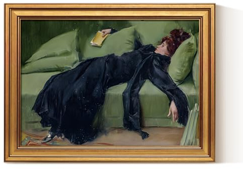 ARPEOTCY Kunstdruck auf Leinwand, Retro-Stil, goldgerahmt, Vintage-Schlafzimmer-Dekor, klassisch, trendig, Galerie-Gemälde, ästhetische Bauernhaus-Wanddekoration für Schlafzimmer, Wohnzimmer