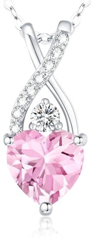 LAVUMO Collar Mujer plata de ley 925 Colgante Corazón Infinito 5A Zirconia Cúbica Joyas de Mujeres Regalos Originales para Mujer Regalo Cumpleaños Navida San Valentín para Esposa Mama Novia Ella