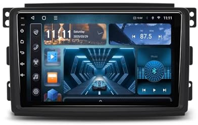 9 Pollice Touchscreen Android 13 Car Radio per Smart Fortwo 451 2005-2015 Lettore multimediale con GPS Navigation Bluetooth FM Radio USB Comandi al Volante Telecamera Posteriore(C4 8+128G)