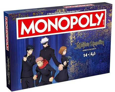 Winning Moves Monopoly Jujutsu Kaisen Season 2 Edition - Monopoly Spiel für Fans - Familienspiele Strategie Brettspiele Jujutsu Kaisen Season 2-2+ Spieler ab 14+ Jahren - Deutsch