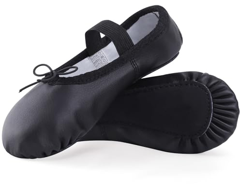 ZDQ Chaussons de Danse Fille Cuir Chaussures de Ballet Femmes Classique Ballerine Pilates Yoga Gymnastique Performance pour Enfants et Adulte 22-44 EU
