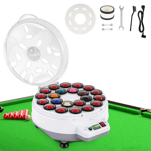 YJINGRUI Billiard Ball Polisher and Cleaner 22 Balls Pool Ball Cleaner 180W | Cleaning & polishing for 52.5mm snooker and billiard balls. Ideal for clubs and home use.