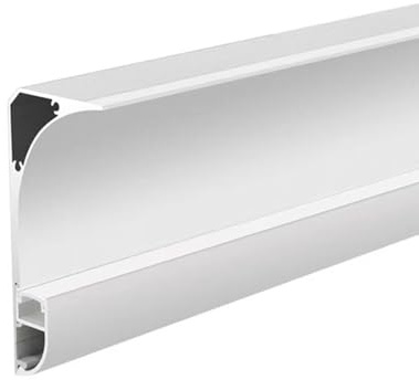 XJBWSDE Battiscopa in Alluminio Bianco, Modanatura Decorativa a Corona con Illuminazione indiretta a LED, battiscopa con Canale diffusore a LED per Bordo Parete/soffitto (9,5 m/31,2 Piedi)