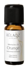 RELAQZ – Orangenöl 10 ml – Naturreines ätherisches Duftöl COSMOS NATURAL zert. Naturkosmetik – Aromaöl erfrischend & belebend – Orangenschalen Zitrus Öl zur Aromatherapie, Hautpflege & Entspannung