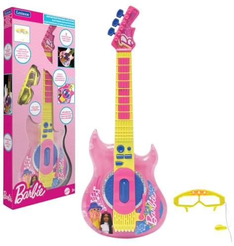 Lexibook, Barbie, elektronische Gitarre, K260BBLXB | Mikrofon und Brille inklusive, 2 Spielmodi, Demo-Melodien, Lichteffekte