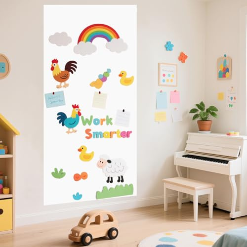 FOTSHARER Magnetische Wandaufkleber 120 x 45 cm Magnetische Kreidetafel Kontaktpapier zum Aufkleben Selbstklebende Magnettafel Aufkleberrolle mit Buchstaben für das Spielzimmer zu Hause