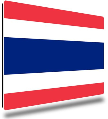 TRIOSK Kühlschrankmagnete Länderflaggen Magnet Flagge Thailand Länder Reise Souvenir Geschenk für Reiselustige Frauen Männer Weltenbummler Kühlschrank stark eckig groß 85x55 mm