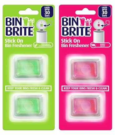 4x Stick-On Bin Fresheners, Berry Blast Citronella & Lemongrass, Long-Lasting Odour Control for Bins – Exclusive AG Total Health Bundle
