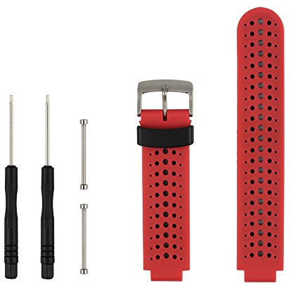Fit-power Bracelet de remplacement pour montre Garmin Forerunner 220/230/235/620/630 Rouge/noir Taille unique