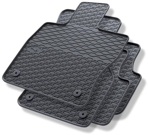 Mossa - Gummifußmatten Auto kompatibel mit VW Volkswagen Passat Limousine, Variant (2014-2023) schwarz Gummimatten Gummi Fußmatten 1