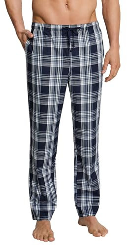 Schiesser Herren Lange Schlafhose Web - Mix + Relax Pyjamaunterteil, Dunkelblau-gem._163842, 54 EU