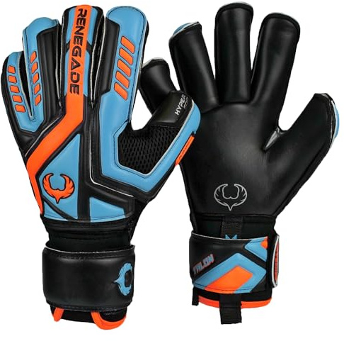 Renegade GK Talon Goalie Gloves with Microbe-Guard (Sizes 5-11, 3 Styles, Level 2) Pro Fingersaves, 3.5+3mm Hyper Grip | Glove for All Age-Levels | Grip, Protection, Comfort | Adults, Juniors, Kids