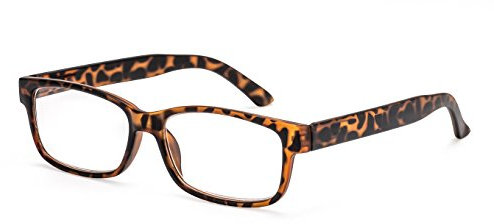 FILTRAL Eckige Lesebrille/Moderne Lesehilfe mit flexiblen Federbügeln für Damen und Herren/In Havanna-Braun, 1,00 dpt, F4554888