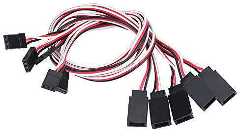 Dilwe 5Pcs Servokabel, 30cm 3 Pin Servo Verlängerungskabel Kabel Kerndraht Blei RC Zubehör für JR/Futaba für RC Modell, Flugzeug, Auto, Boot usw. geeignet