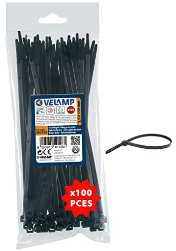 Velamp Fascette stringicavo - Colore nero - 2,5 x 150mm - Confezione 100pz - Ideali per cablaggi elettrici