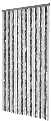 Festnight Rideau de Porte Chenille 100 x 220 cm Gris et Blanc