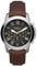 Fossil Grant uhr für Herren, Quarz-Chronographenwerk, mit Edelstahl- oder Lederarmband, Braun und Grau, 44MM