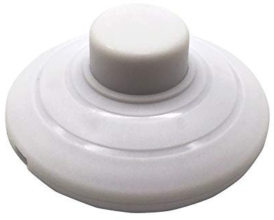 FUJIE 1 Pezzi Interruttore a Pedale Rotondo Bianco Interruttore di Linea a Pedale Per Lampada Da Terra e Lampada Da Tavolo