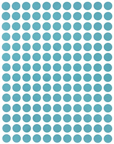 Sticker 10 mm runde Aufkleber - Größe 1 cm Klebepunkte von Royal Green (Glitzer Hellblau, 2100)