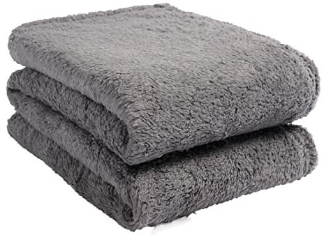 Brentfords Manta de Forro Polar de Peluche Grande sobre la Cama, Colcha de Felpa súper Suave y cálida, Color Gris carbón, 125 x 150 cm