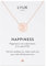 LUUK LIFESTYLE Collier filigrane en acier inoxydable, design raffiné, carte cadeau HAPPINESS, porte-bonheur, bijoux de mode avec pendentif Fleur, rose