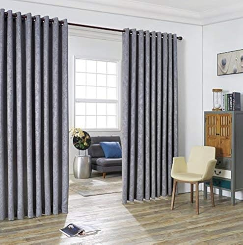 LinenZone Graue extra breite Vorhänge für Wandtrennwände, verschiebbare Raumteiler zum Aufhängen, 2 Trennwände für Schlafzimmer oder als Sichtschutz (Evelyn 108 x 120 Hellgrau)