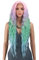 Joedir Lace Front Perücke Regenbogen Perücken für Frauen lange bunte gewellt Regenbogen Halloweens Perücke hitzebeständig synthetisches Haar Perücke für Mädchen Cosplay Perücken 30 Zoll