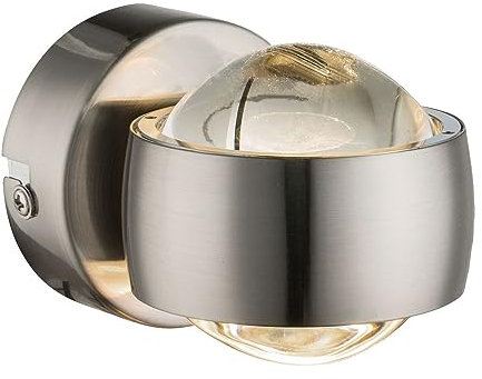 etc-shop LED Wand Strahler Leuchte Ess Zimmer Beleuchtung UP DOWN Spot Glas Kugel Lampe silber