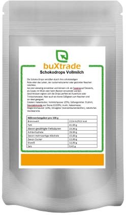 Schokodrops mit Stevia gesüßt | Vollmilch | Buxtrade | versch. Größen (10x500 g)