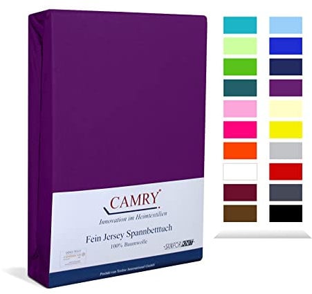 CAMRY Spannbettlaken für Babybett & Kinderbett, 60x120-70x140 cm, Jersey Spannbetttuch Baumwolle, Lila