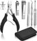 7 PCS Thick Ingrown Toenail Clipper Kit with Nail Clippers, Toenail Lifter, Cuticle Cutter, Nail File, Toenail Corrector, PU Leather Case for Ingrown Thick Hard Toe Nail Fingernail