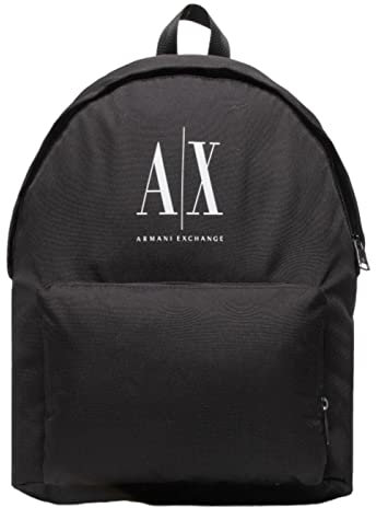 A|X ARMANI EXCHANGE Herren Icon Logo Stoff Rucksack, Schwarz, Einheitsgröße