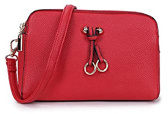 Long & Son Damen Medium Shoulder & Cross Body Handtaschen 23327, rot, Einheitsgröße