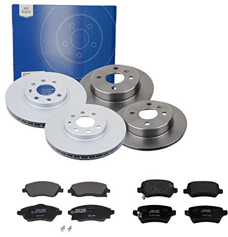 ATE Bremsen-Set 2 Bremsscheiben + Bremsbeläge Einbau Vorne Hinten Bremsscheiben-Set Scheibenbremsen passend für Opel Meriva A X03