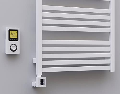 anapont elektrischer Premium Badheizkörper Marlin - gerade - Farbe - Timer-Funktion - Handtuchheizkörper - Badheizung elektrisch - Handtuchheizung - Made in Germany (1680h x 600b, weiß)