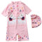FAIRYRAIN Baby Kinder Mädchen Einteiliger Karikatur Einhorn Meerjungfrau Kurzärmel Kleidung UV-Schutz 50 Badeanzug mit Sonnenhut Schwimmanzug Schwimmbekleidung XXL