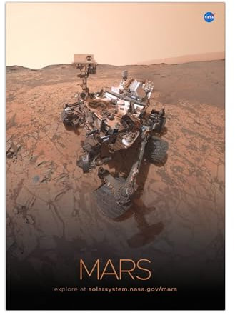 Displate Offiziell NASA MetallPoster Magnetische Befestigung Inklusive Lizenziert Bilder Hochwertiges Poster - Solar System And Beyond - Mars Poster 45 cm x 32 cm