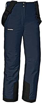Schöffel Mädchen Ski Pants Joran G, wind- und wasserdichte Kinder Schneehose, wasserdichte Skihose mit Schneefang und Hosenträgern, navy blazer, 176