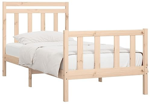 vidaXL Massivholzbett Einzelbett Bettgestell Bettrahmen Holzbett Lattenrost Bett Schlafzimmerbett Schlafzimmermöbel Kiefer 90x200cm