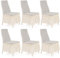 My Palace Stuhlhussen Bianca - mit Rüschen 6er Set elastische Stretch Hussen für Esszimmerstühle Hochzeit abnehmbare und waschbare Stuhlbezüge, Stuhl-Sitzbezug, Stuhlüberzüge Creme Cream