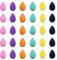 GFOUNS small mini beauty blender bulk makeup sponge for face : 30 pcs mulit-colored makeup sponges for foundation,blending (30 pcs)