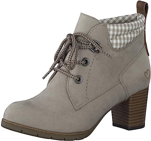 MARCO TOZZI Damen Stiefeletten mit Absatz zum Schnüren Elegant, Braun (Taupe Comb), 39 EU