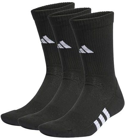 adidas Performance Cushioned Crew Socks 3 Pairs, Calzini Unisex-Bambini, Black/Black/Black, 7-8 Anni