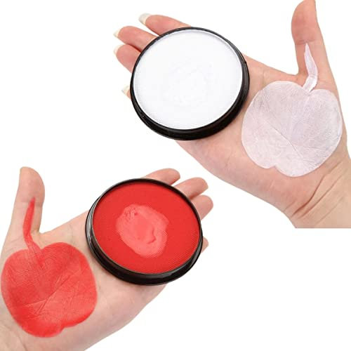 KARLOR Gesichtsfarbe 30gx2 rot weiß Aqua Make-up Theaterschminke Facepainting Body Paint, wasserbasis professionell Schminkfarbe Erwachsene Makeup Halloween Karneval Fasching Cosplay(rot&weiß)