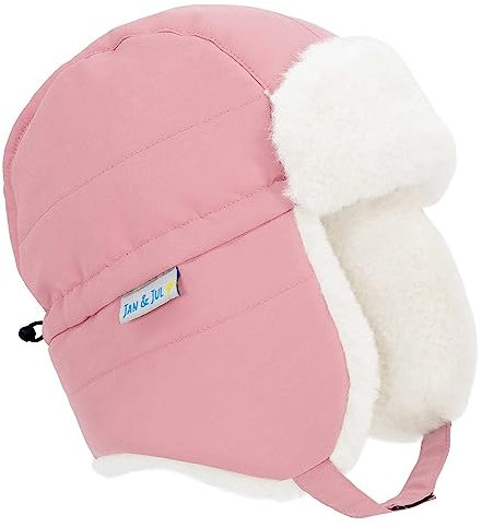 Jan & Jul Toasty-Dry - Bonnet d'hiver coupe-vent pour garçons et filles, Rose, 3-9 mois