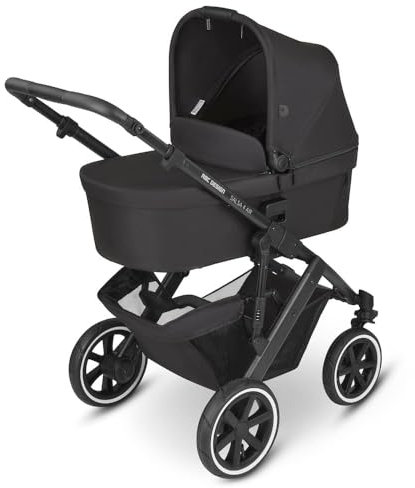 ABC Design 2 in 1 Kinderwagen Salsa 4 Air – Kombikinderwagen für Neugeborene & Babys – Inkl. Sportsitz Buggy & Babywanne – Radfederung & Luftreifen – Farbe: ink