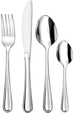 Pradel Excellence - Ménagère 16 Pièces Inox Gamme Nicosie - Ensemble de Couverts avec Couteaux, Fourchettes, Cuillères à Soupe et à Café - pour 4 Convives