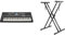 Yamaha PSR-E473 Portable, Versatile Digital Keyboard with 61 Touch-Sensitive Keys, in Black & RockJam XX-363 Xfinity Doublebraced Pre Assembled Keyboard Stand with Locking Straps & Lessons.,Black