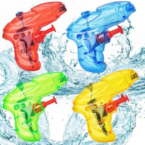 Jouet Pistolet à Eau, Mini Pistolets à Eau pour Enfants, Pistolet à Eau pour Enfants, Gamins Plastique Pistolet, 4 Pièces Pistolets Aquatiques, Cadeaux D'été la Piscine de la Plage pour Enfants