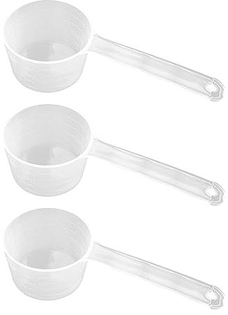 3 Stück Messlöffel, Dosierlöffel 50ml, Proteinpulver Kaffee Scoop, 25g Kunststoff Klein Transparent Mit Skala 10ml, 20ml, 30ml, 40ml, 50ml Waagen